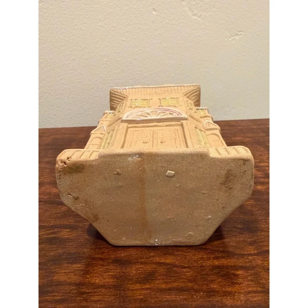 Vintage Stoneware Victorian House Wall Pocket Vase, Creative Decorative Company